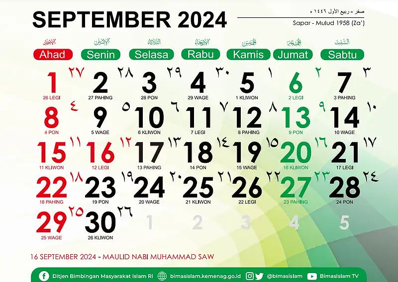 Kalender Jawa September 2024